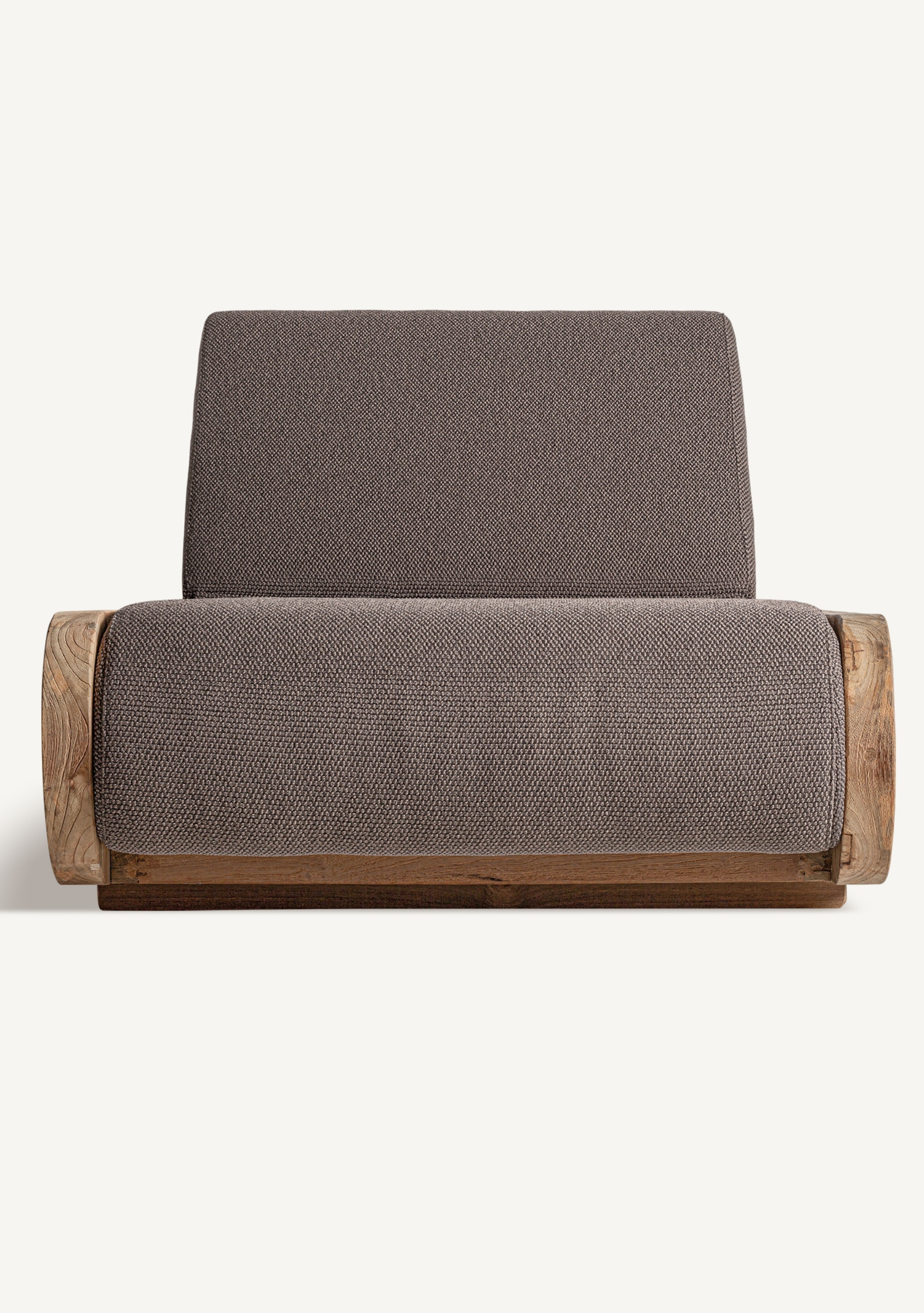 Corba Teak Outdoor Sun Lounger – Taupe - Elara Maison