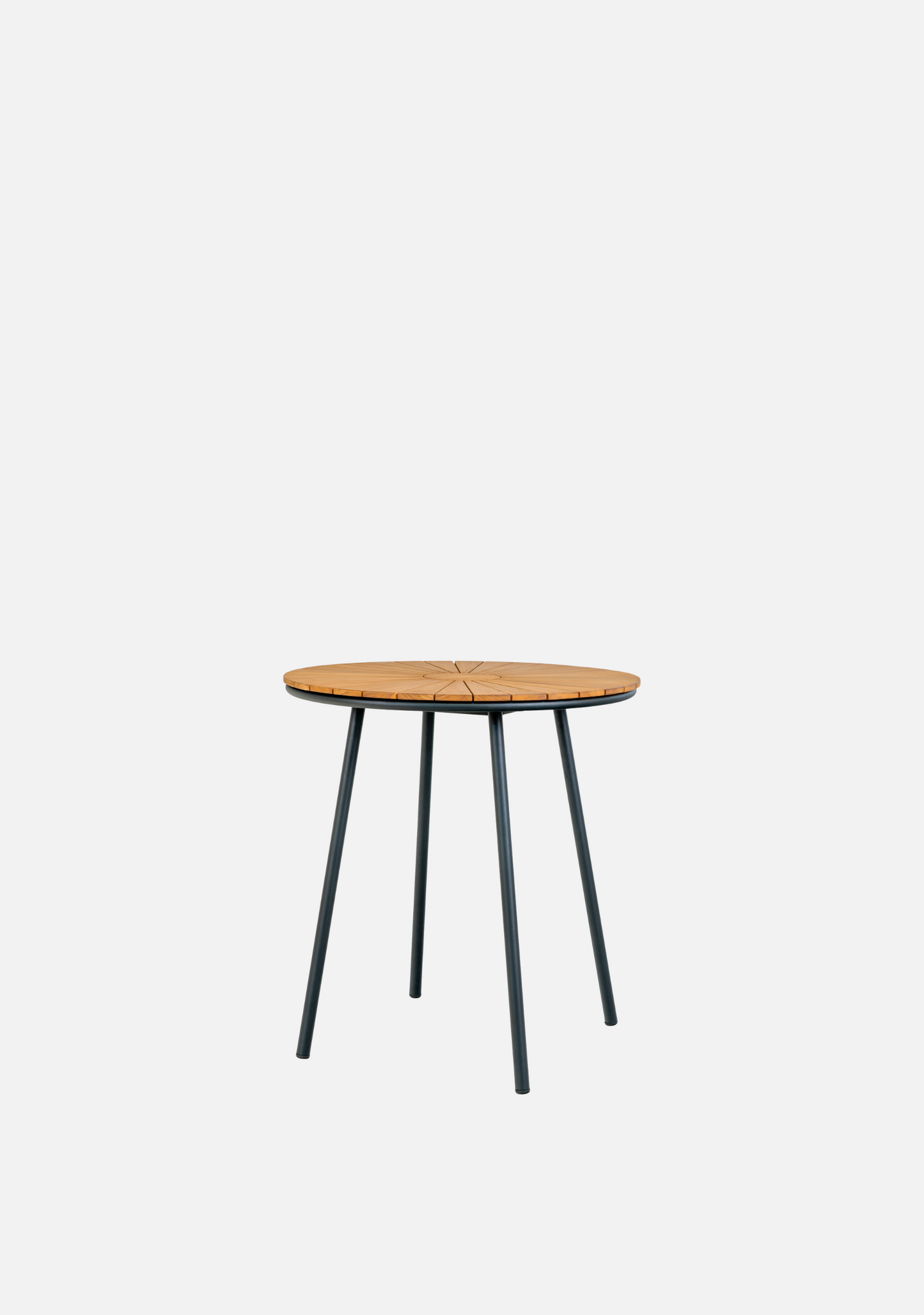 Cleveland Bistro Table – Ø70 cm, Teak & Black Metal - Elara Maison