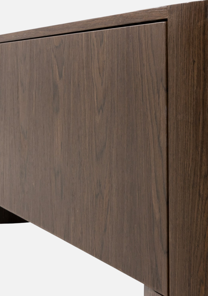 Velari TV Unit – Brown Wood Veneer - Elara Maison