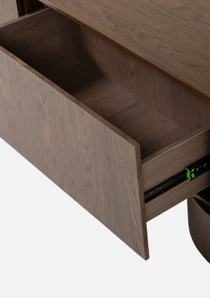 Velari TV Unit – Brown Wood Veneer - Elara Maison