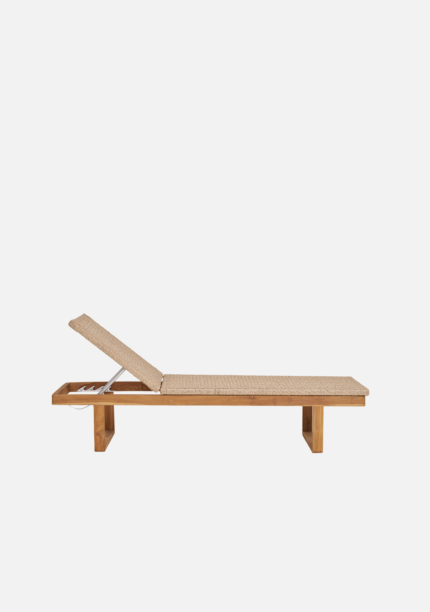 Derby Sun Lounger – Teak & Natural Rattan - Elara Maison