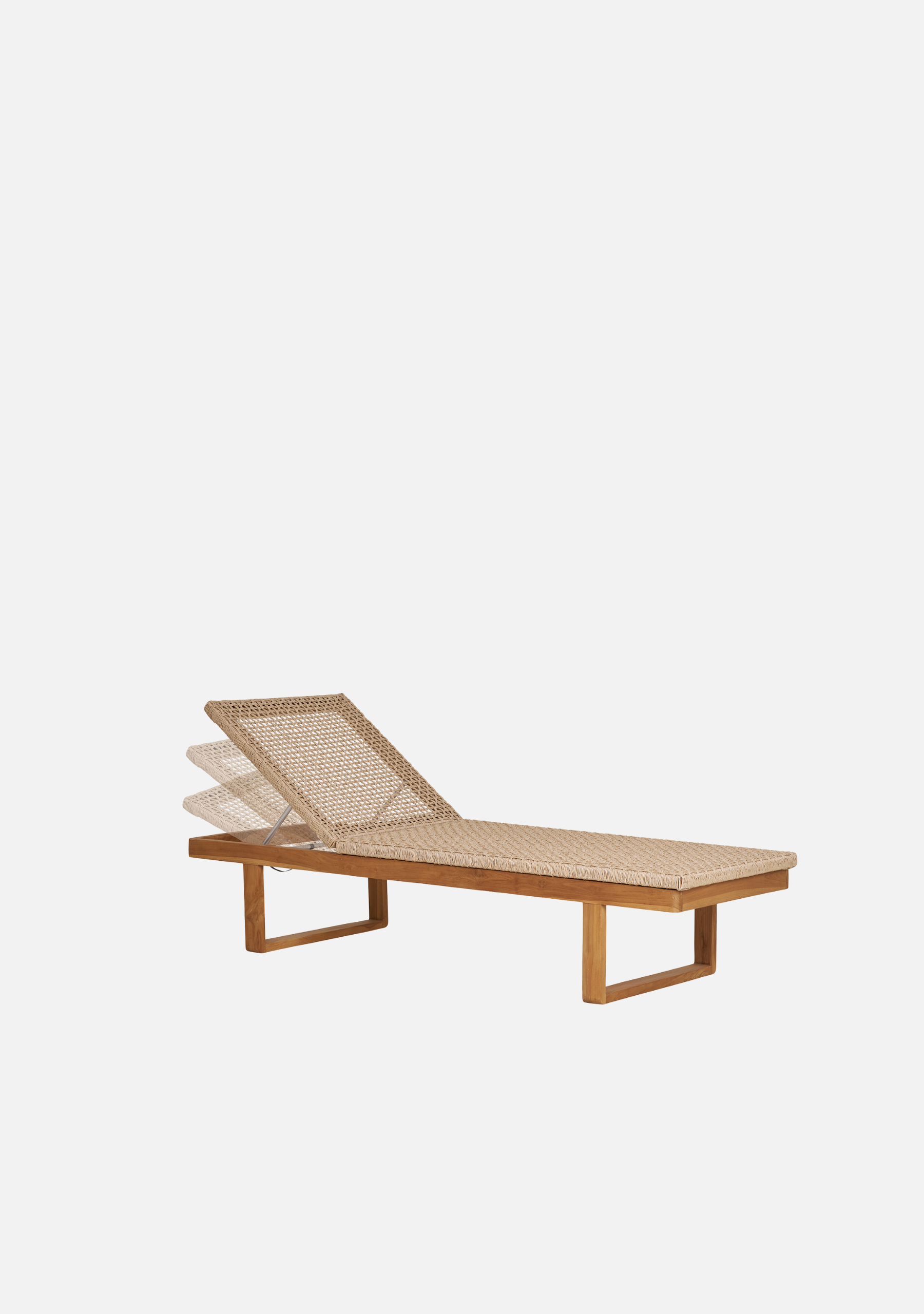 Derby Sun Lounger – Teak & Natural Rattan - Elara Maison