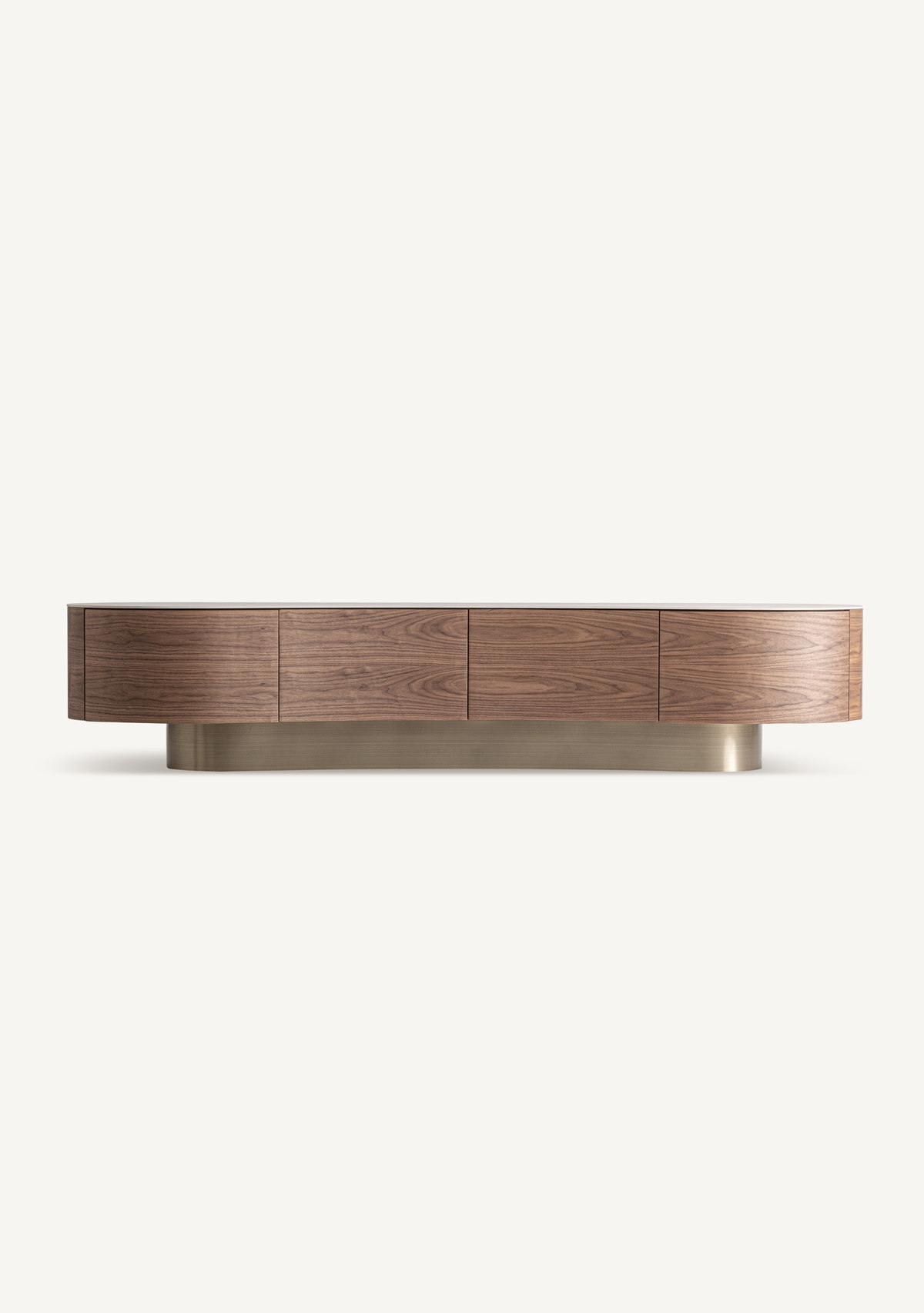 Noirmont Travertine & Wood TV Stand – Brown & Gold - Elara Maison