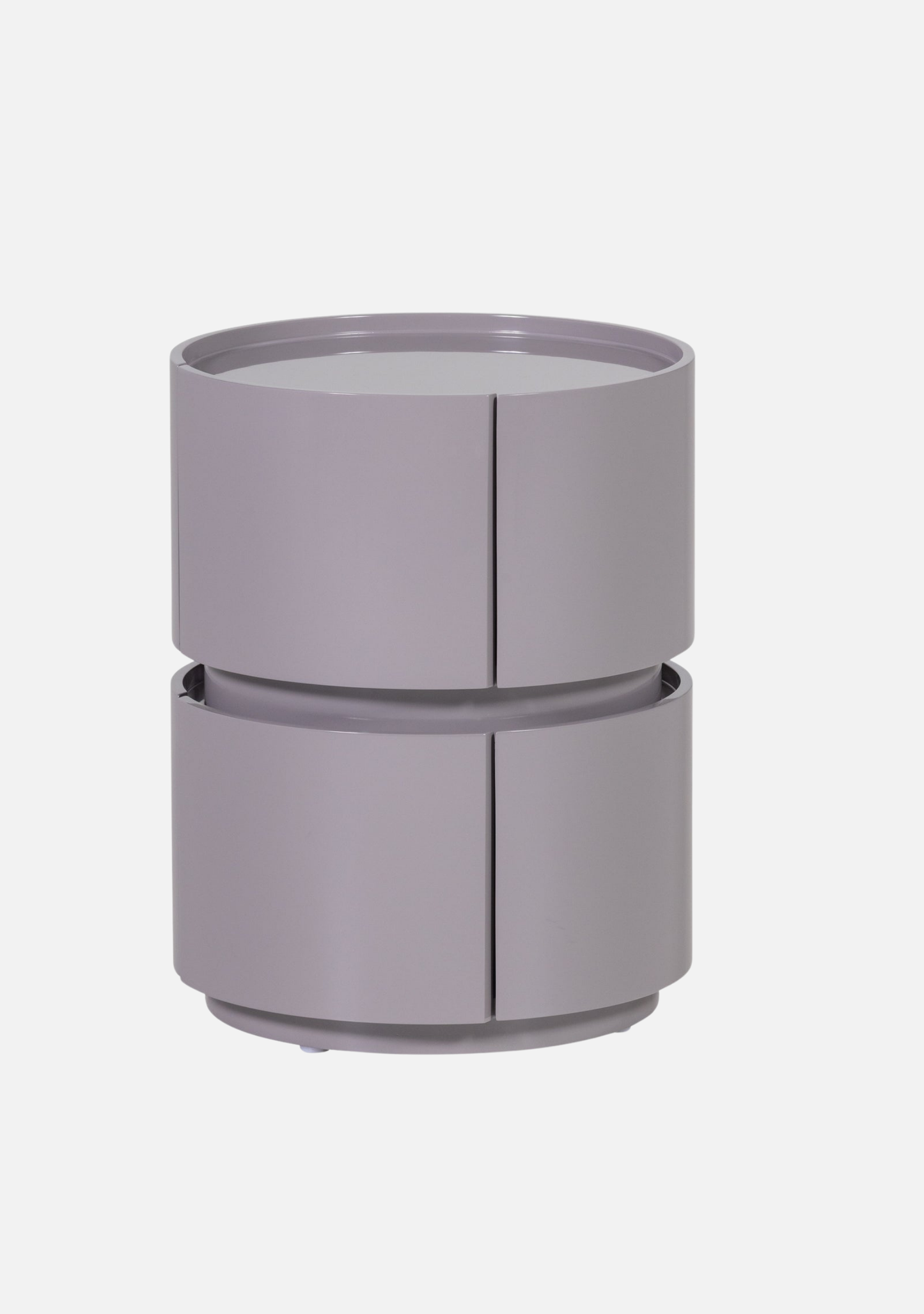 Lunex Night Stand – FSC® Light Grey High Gloss MDF - Elara Maison