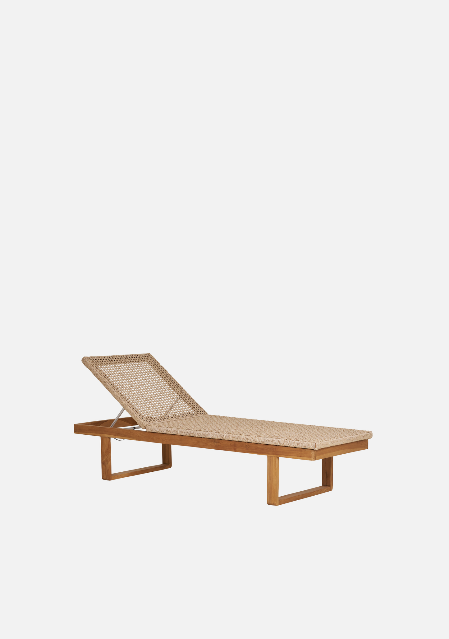 Derby Sun Lounger – Teak & Natural Rattan - Elara Maison
