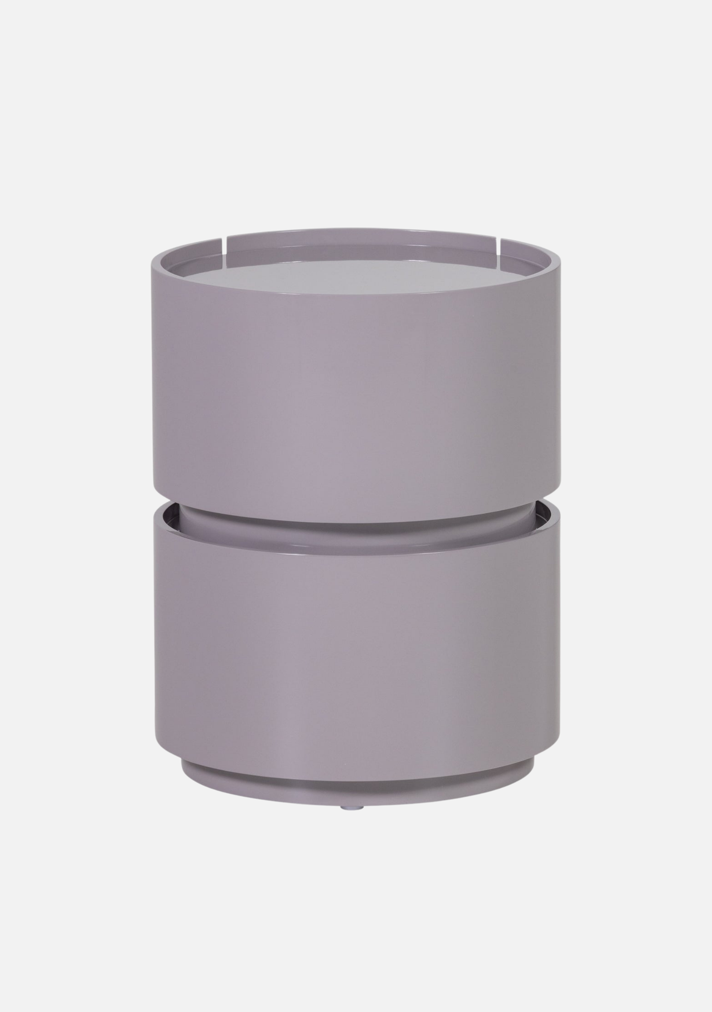 Lunex Night Stand – FSC® Light Grey High Gloss MDF - Elara Maison