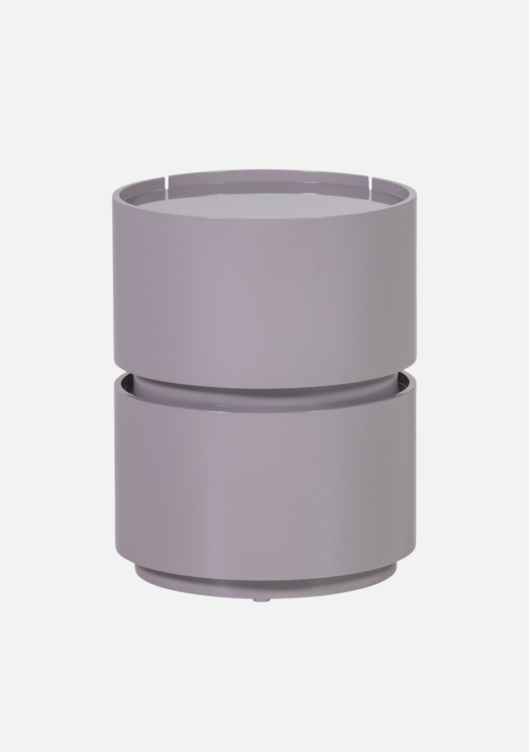 Lunex Night Stand – FSC® Light Grey High Gloss MDF - Elara Maison