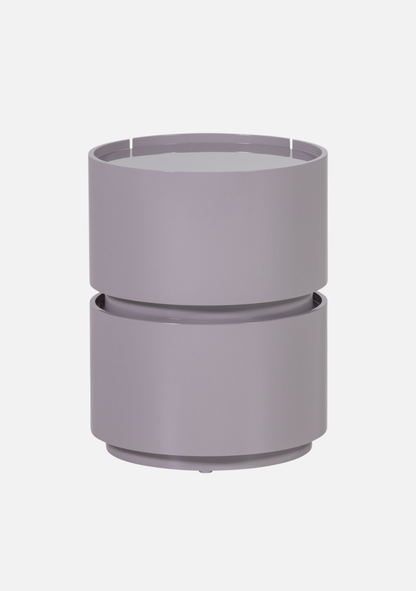 Lunex Night Stand – FSC® Light Grey High Gloss MDF - Elara Maison