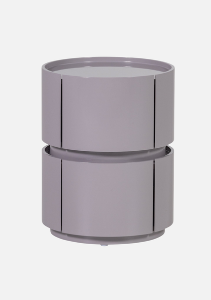 Lunex Night Stand – FSC® Light Grey High Gloss MDF - Elara Maison