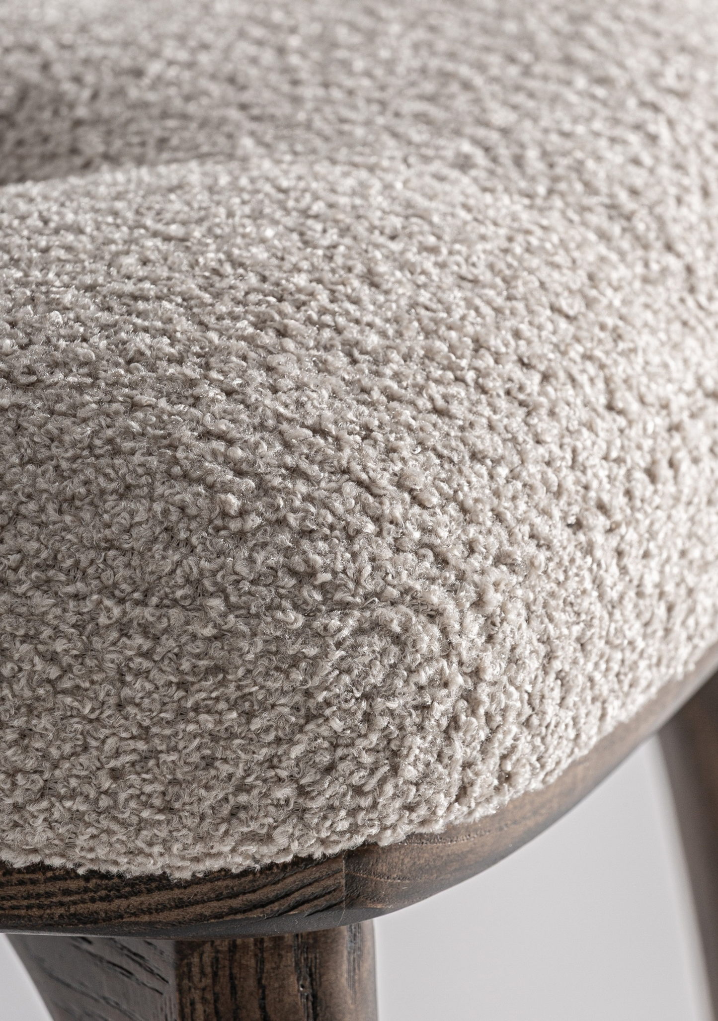 Zemst Upholstered Bar Stool – Ash Wood & Bouclé Fabric