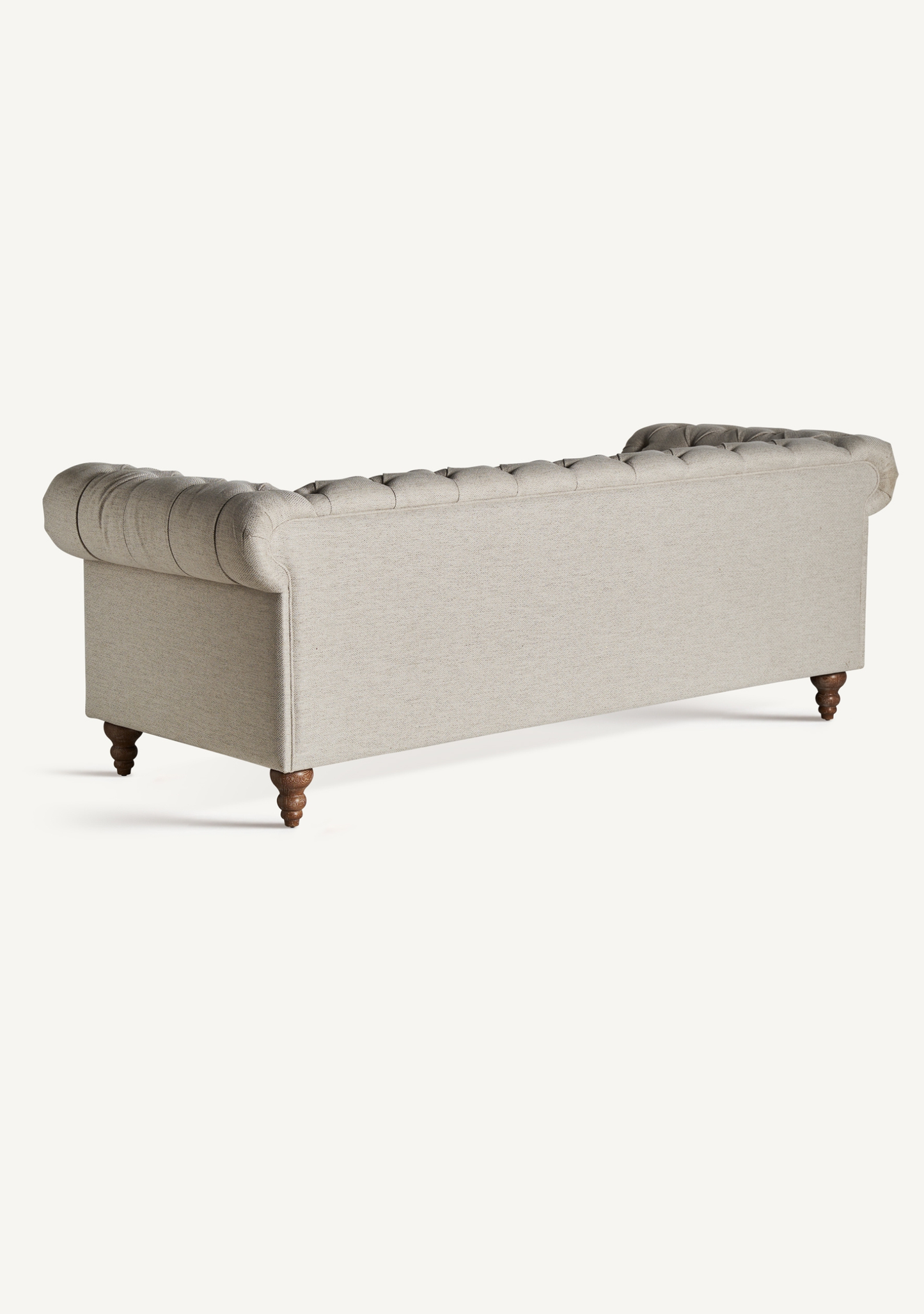 Blamont Classic Tufted Sofa – Grey Linen - Elara Maison