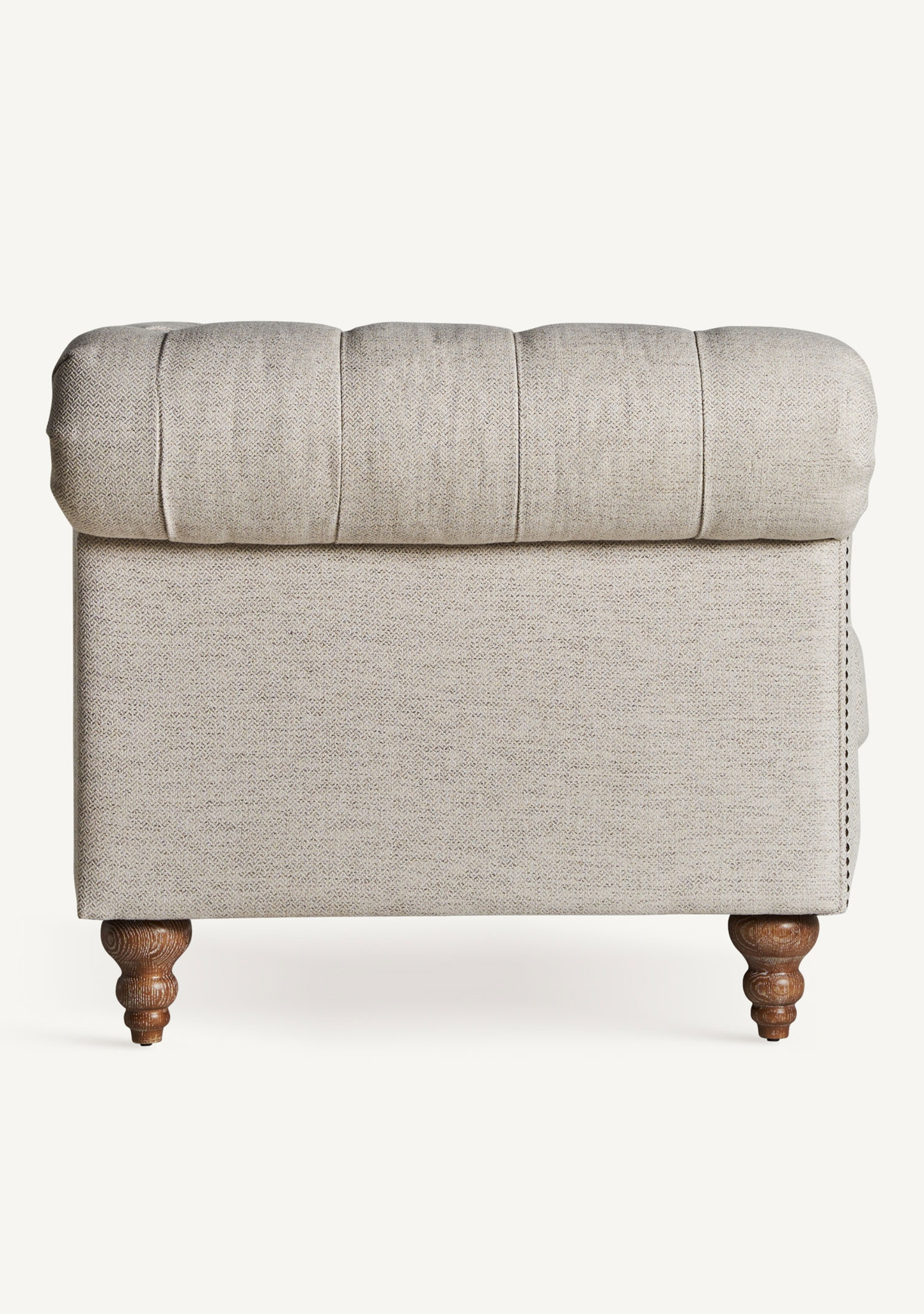 Blamont Classic Tufted Sofa – Grey Linen - Elara Maison