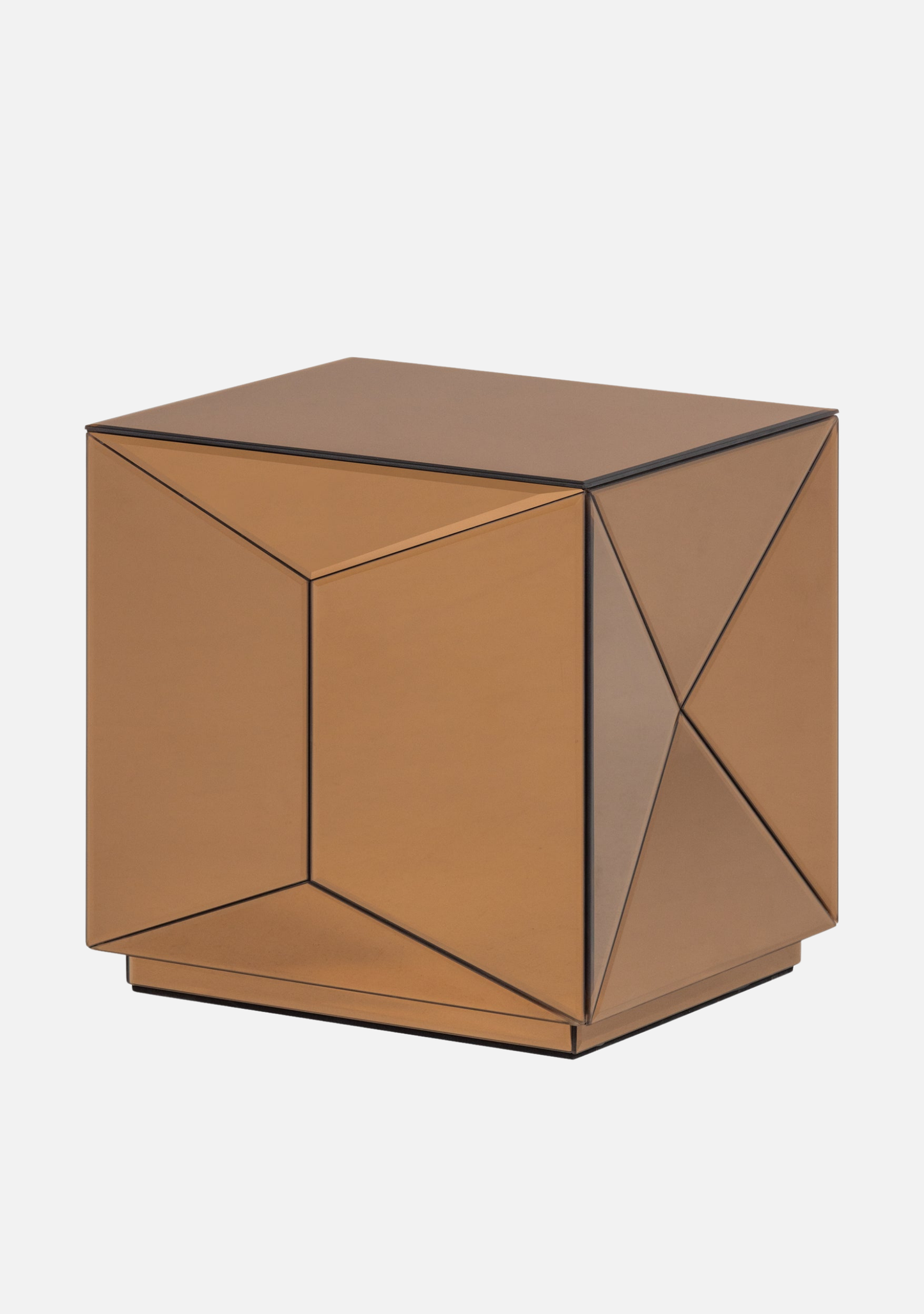 Glintz Side Table – FSC® Brown Mirror Glass MDF - Elara Maison