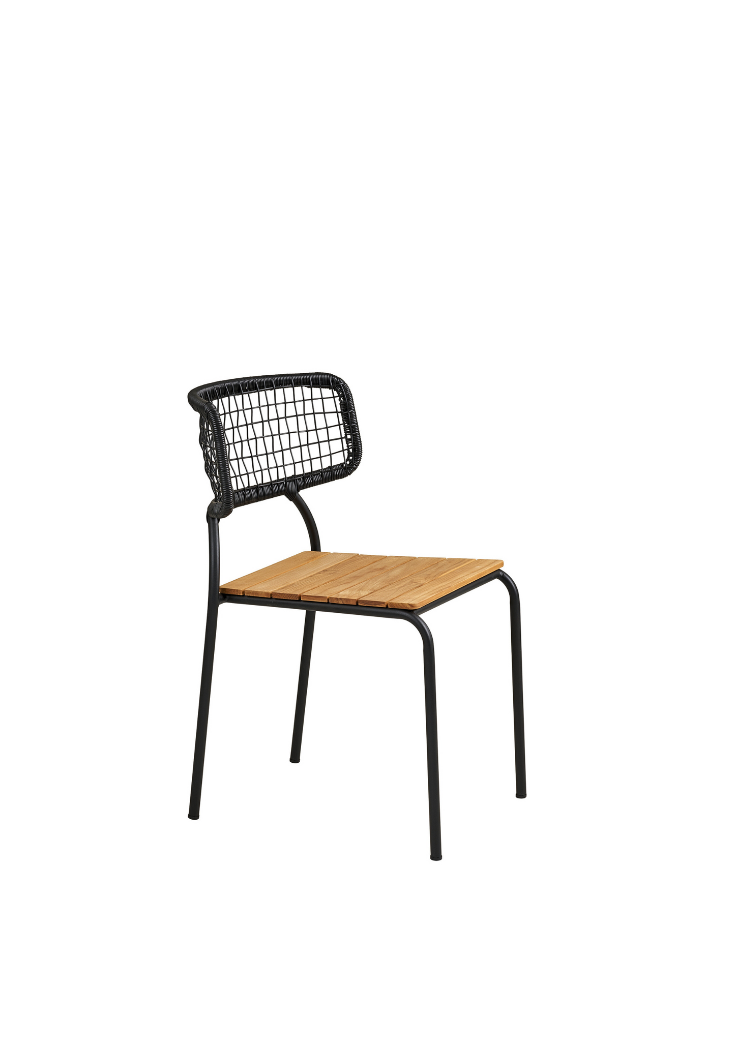 Nashville Dining Chair – Teak & Black Rope, FSC® 100% Set of 4 - Elara Maison