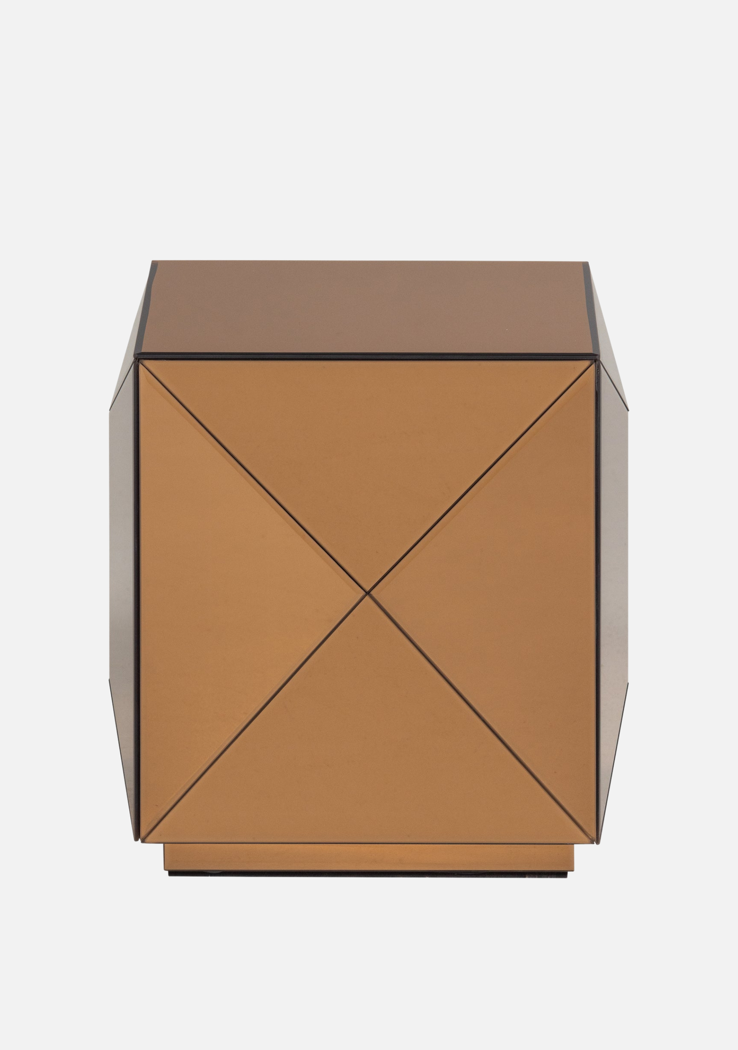 Glintz Side Table – FSC® Brown Mirror Glass MDF - Elara Maison