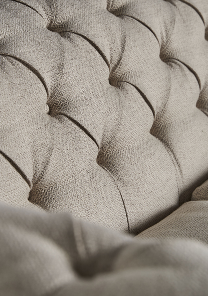 Blamont Classic Tufted Sofa – Grey Linen - Elara Maison