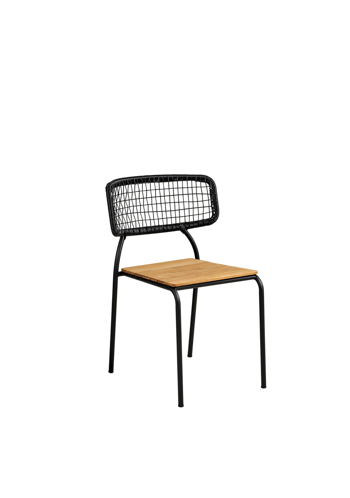 Nashville Dining Chair – Teak & Black Rope, FSC® 100% Set of 4 - Elara Maison