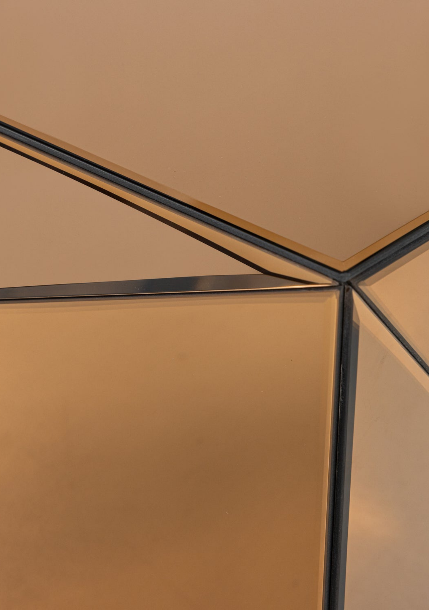 Glintz Side Table – FSC® Brown Mirror Glass MDF - Elara Maison