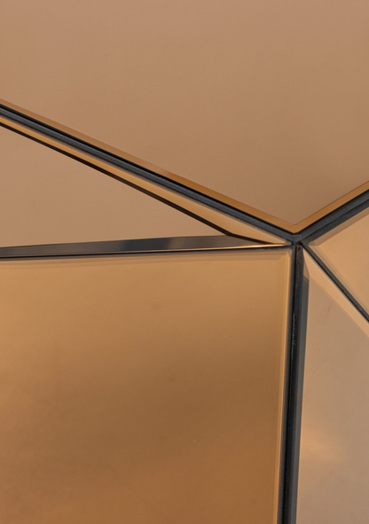 Glintz Side Table – FSC® Brown Mirror Glass MDF - Elara Maison