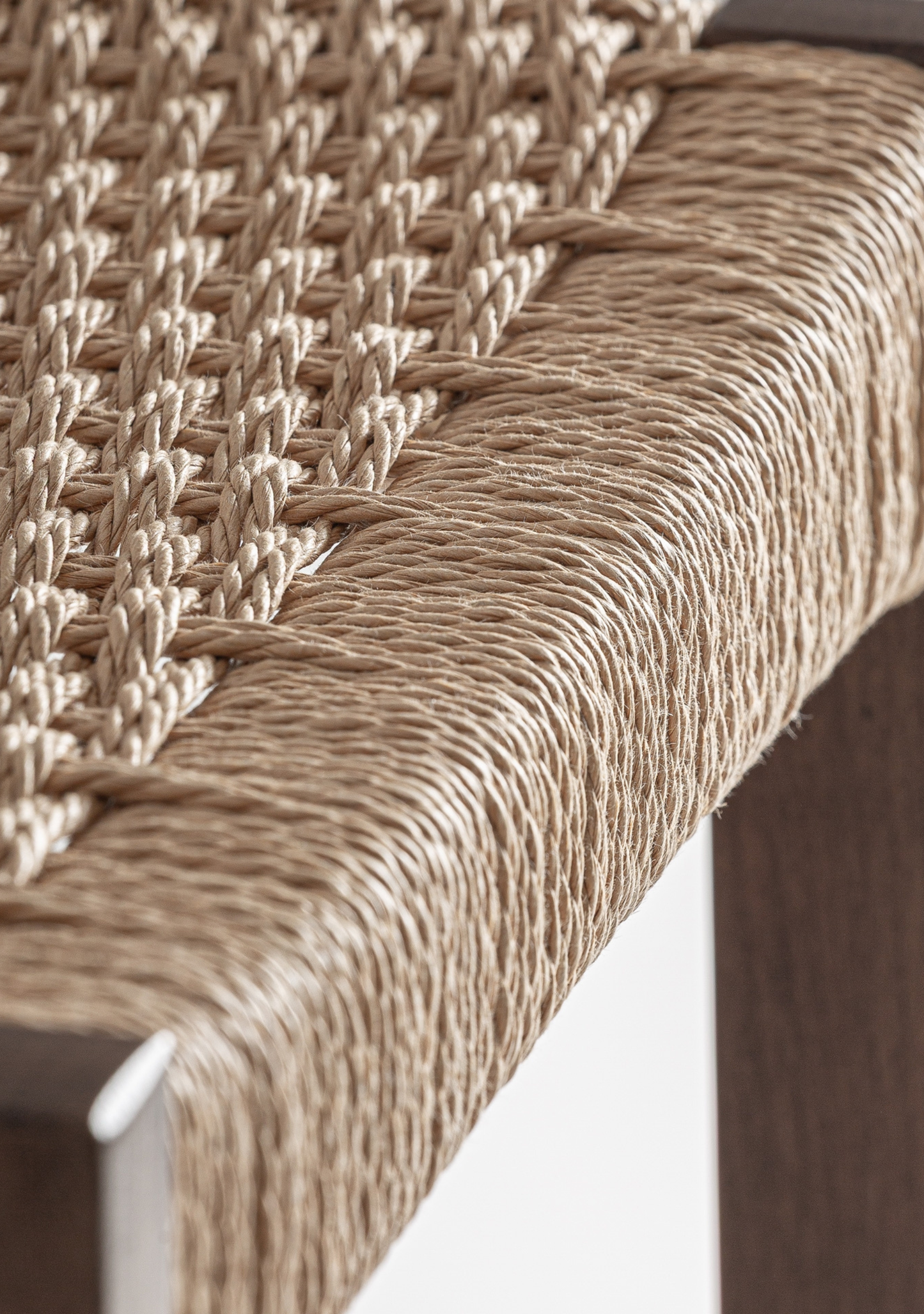 Flaeh Wooden Bar Stool – Set of 2 - Solid Oak & Handwoven Natural Fibre