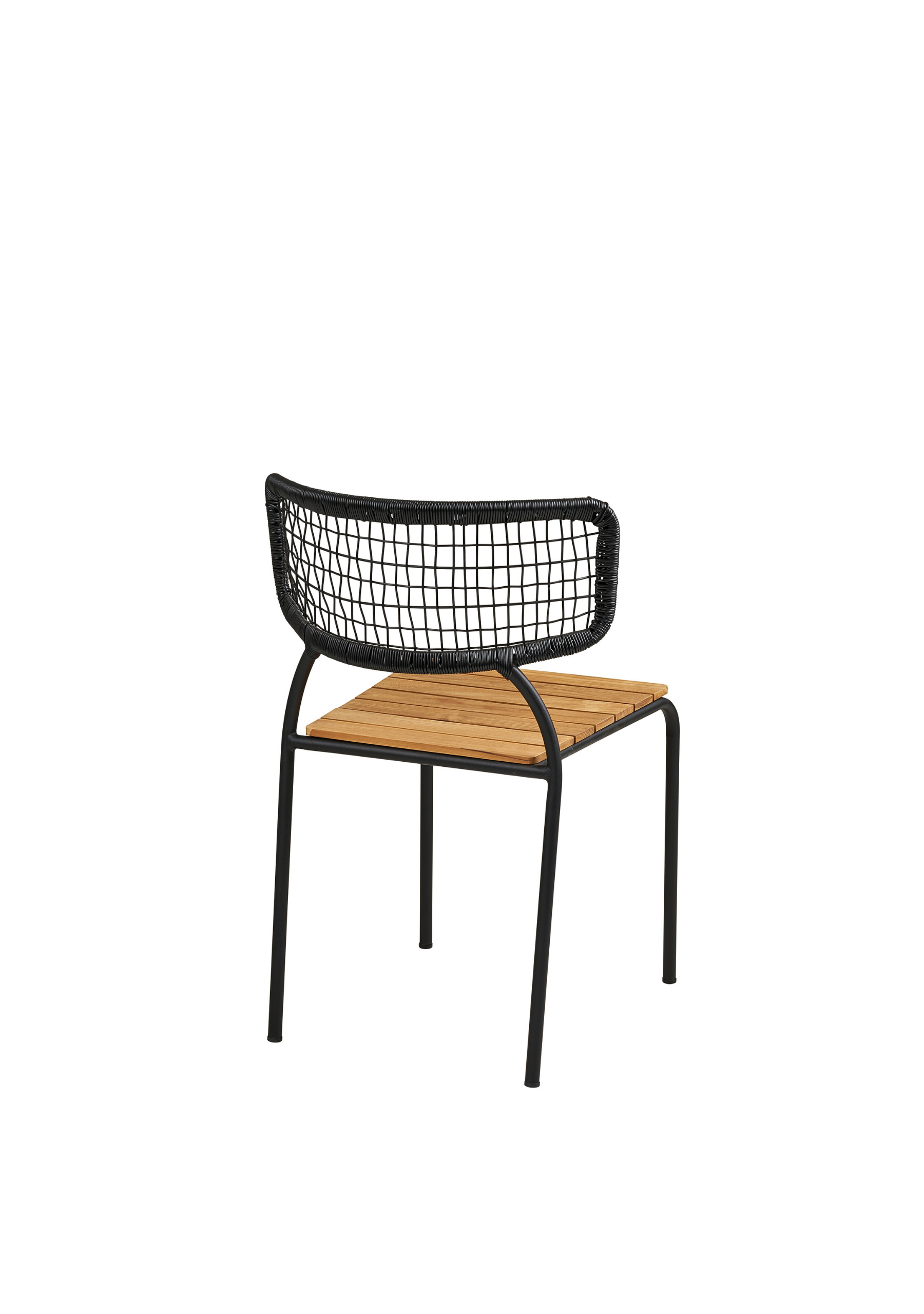 Nashville Dining Chair – Teak & Black Rope, FSC® 100% Set of 4 - Elara Maison