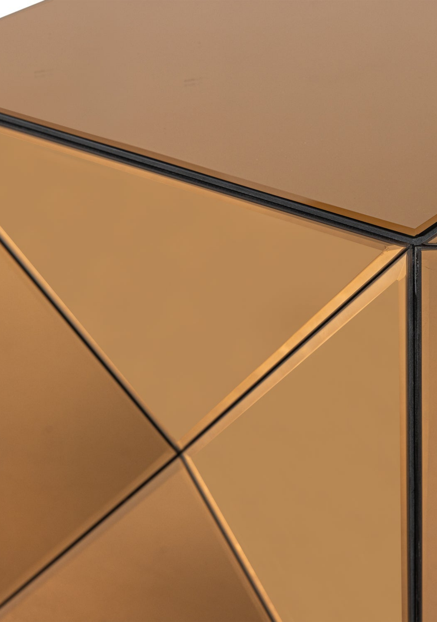 Glintz Side Table – FSC® Brown Mirror Glass MDF - Elara Maison