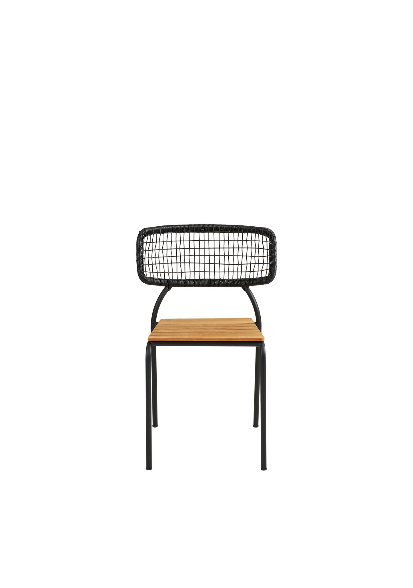 Nashville Dining Chair – Teak & Black Rope, FSC® 100% Set of 4 - Elara Maison