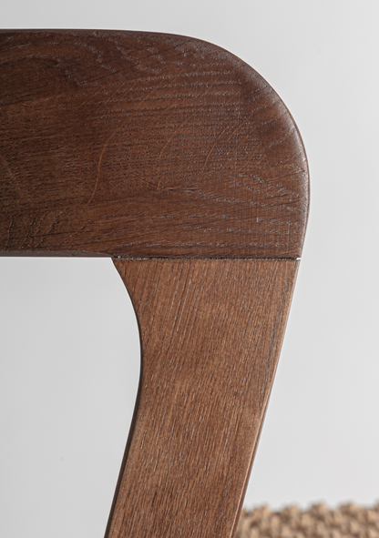 Flaeh Wooden Bar Stool – Set of 2 - Solid Oak & Handwoven Natural Fibre