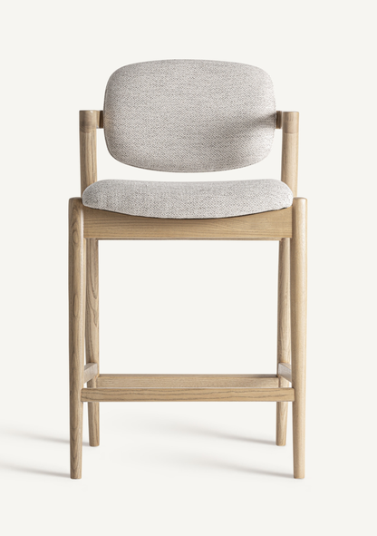 Namur Upholstered Bar Stool – Solid Ash Wood
