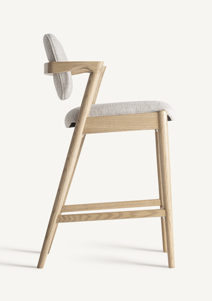 Namur Upholstered Bar Stool – Solid Ash Wood