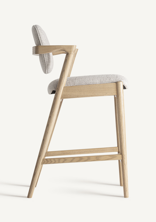 Namur Upholstered Bar Stool – Solid Ash Wood