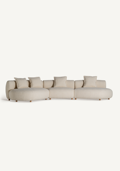 Zakupi Sculptural Modular Sofa – Beige - Elara Maison