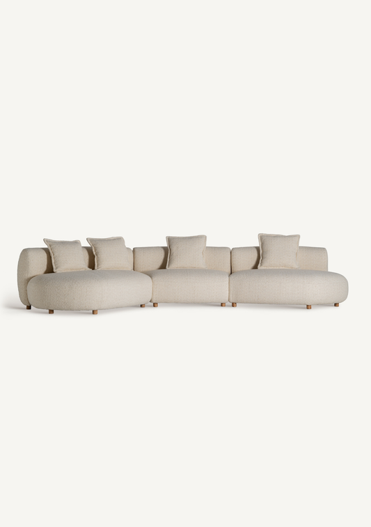 Zakupi Sculptural Modular Sofa – Beige - Elara Maison