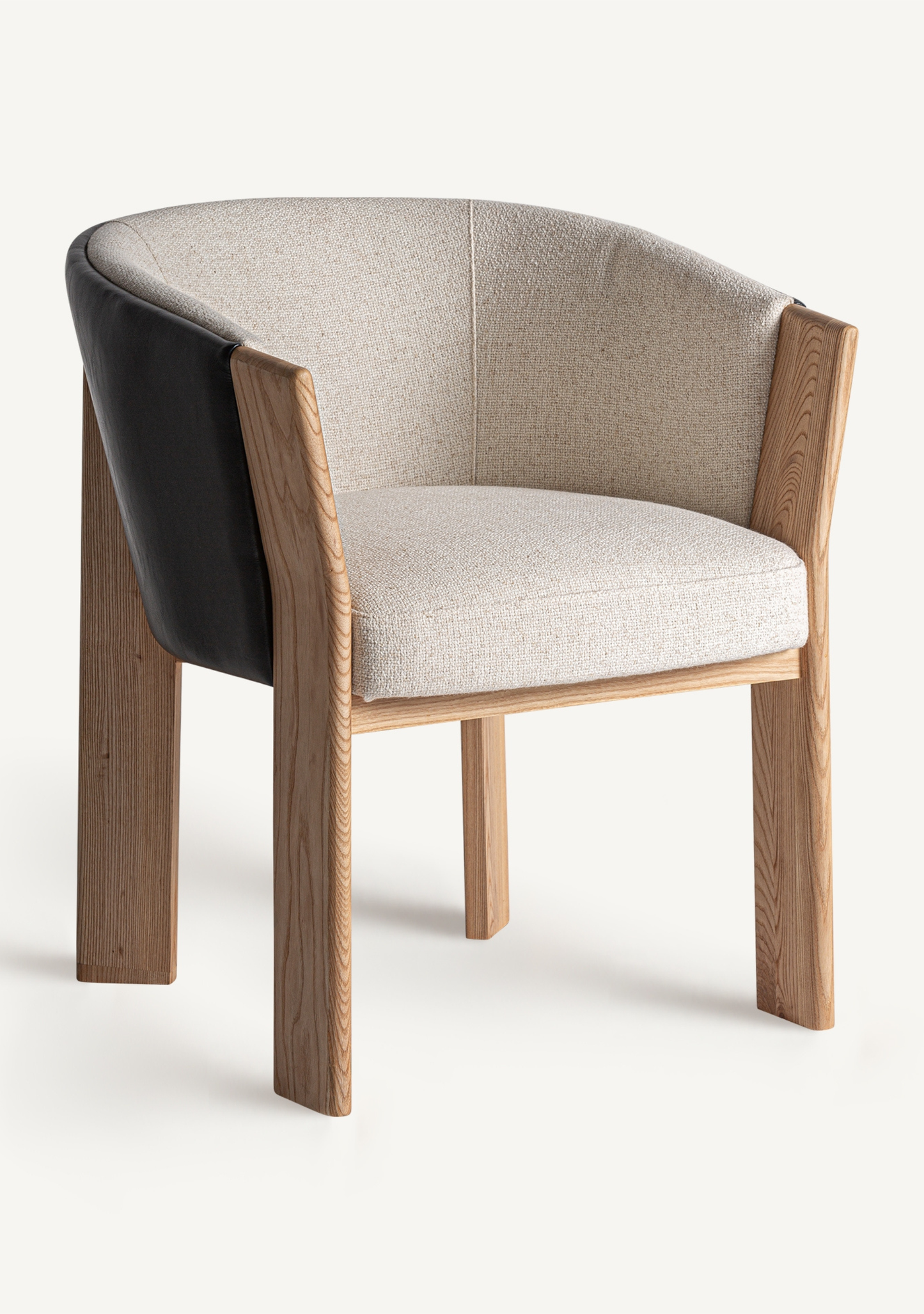 Nara Designer Oak Dining Chair with Leather & Stain-Resistant Upholstery