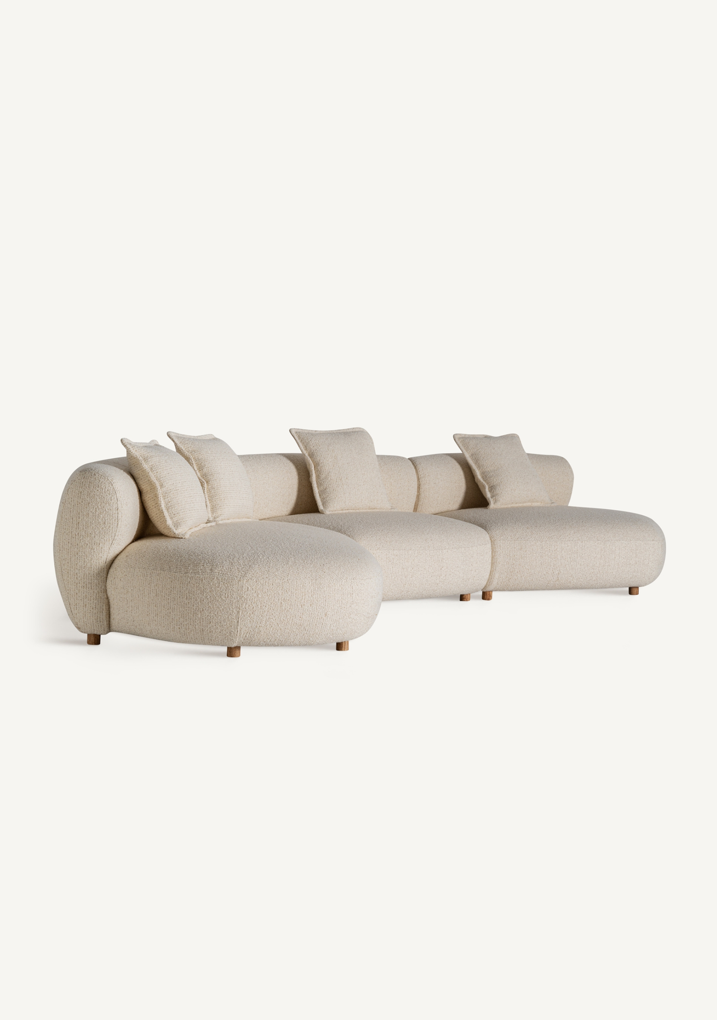 Zakupi Sculptural Modular Sofa – Beige - Elara Maison