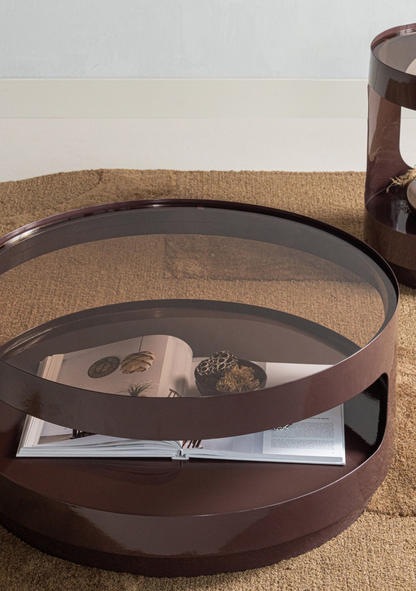Sero Coffee Table – Brown Metal Glass - Elara Maison