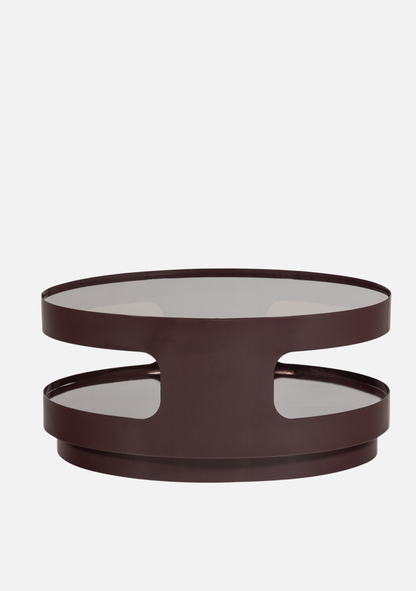 Sero Coffee Table – Brown Metal Glass - Elara Maison
