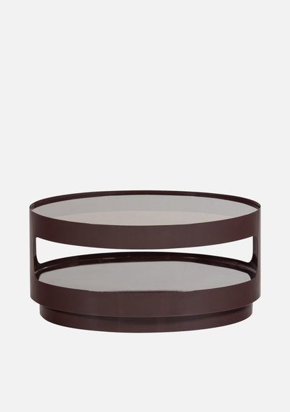 Sero Coffee Table – Brown Metal Glass - Elara Maison