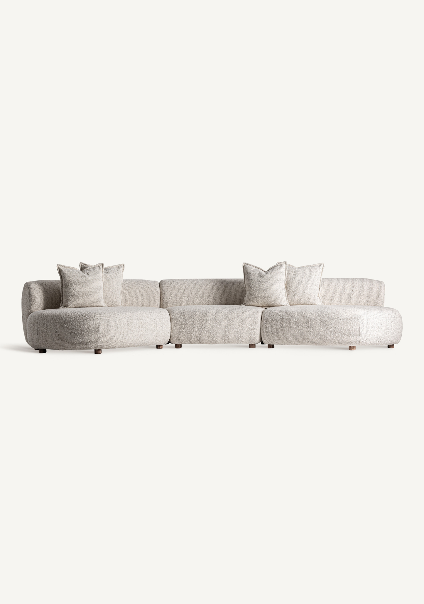 Wenden geschwungenes Outdoor-Sofa – Off-White