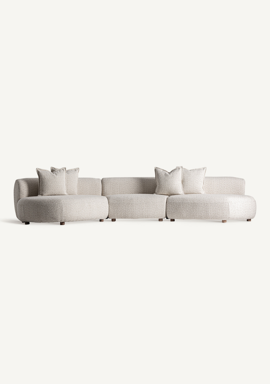 Wenden geschwungenes Outdoor-Sofa – Off-White