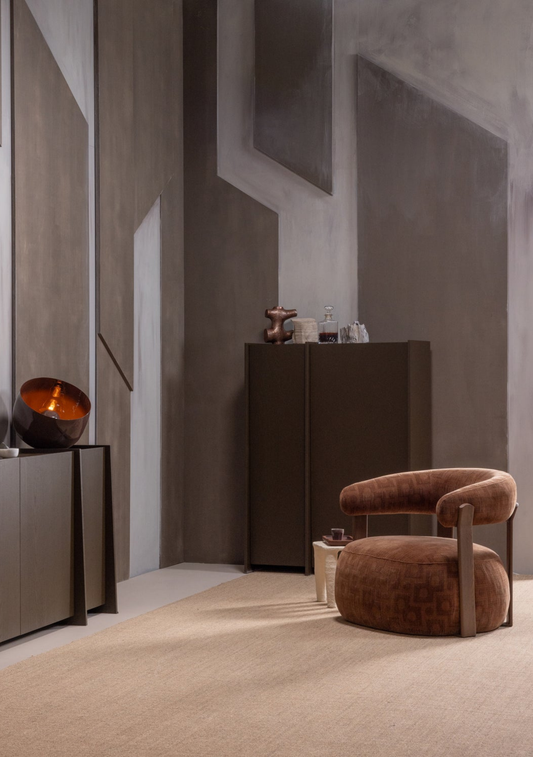 Foon Armchair – FSC® Structured Brown - Elara Maison