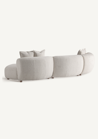 Wenden geschwungenes Outdoor-Sofa – Off-White