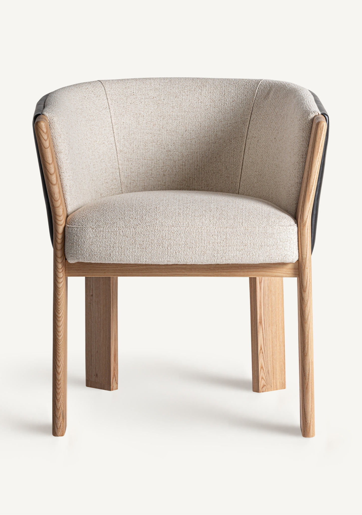 Nara Designer Oak Dining Chair with Leather & Stain-Resistant Upholstery
