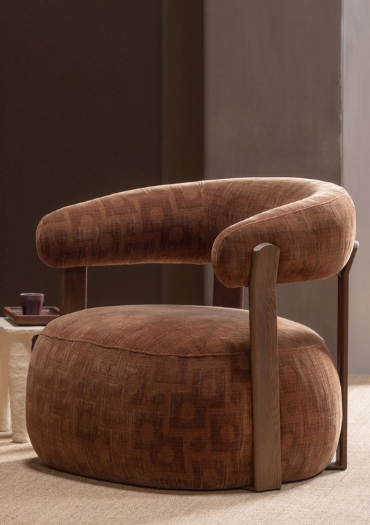 Foon Armchair – FSC® Structured Brown - Elara Maison