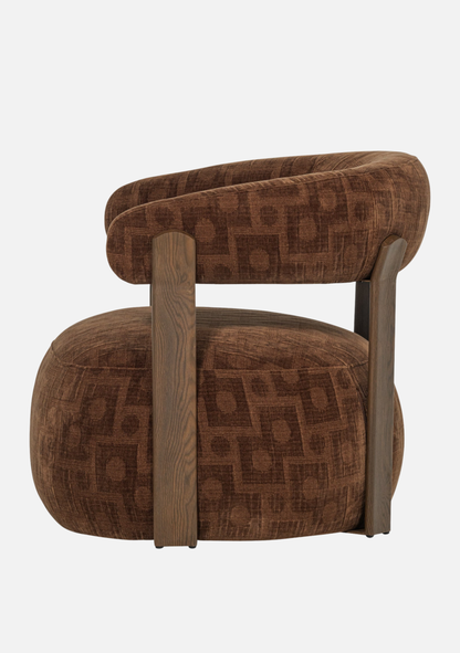 Foon Armchair – FSC® Structured Brown - Elara Maison