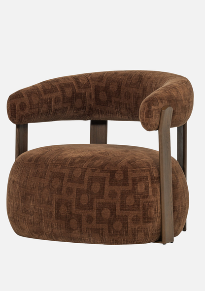 Foon Armchair – FSC® Structured Brown - Elara Maison