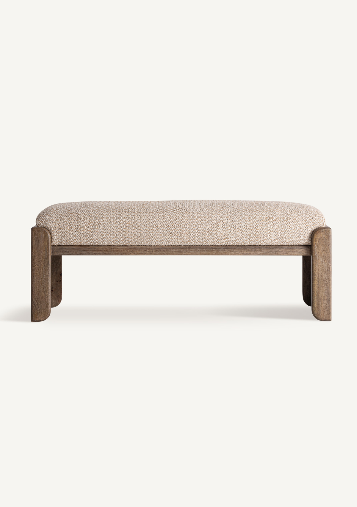 Liermo Upholstered Bed Bench – Beige & Brown - Elara Maison