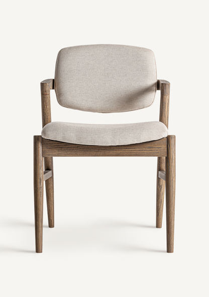 Namur Upholstered Dining Chair with Armrests – Solid Ash Wood
