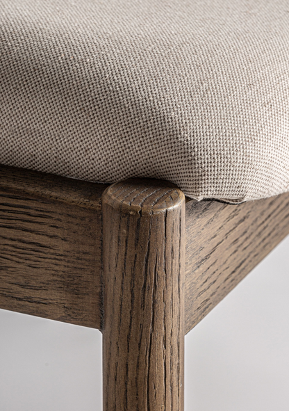 Namur Upholstered Dining Chair with Armrests – Solid Ash Wood