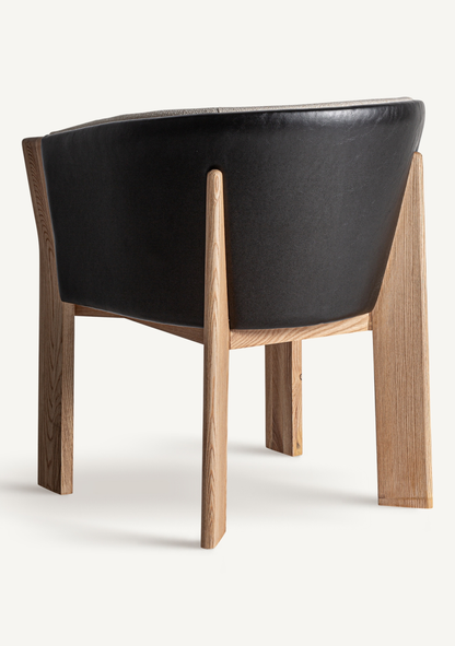 Nara Designer Oak Dining Chair with Leather & Stain-Resistant Upholstery